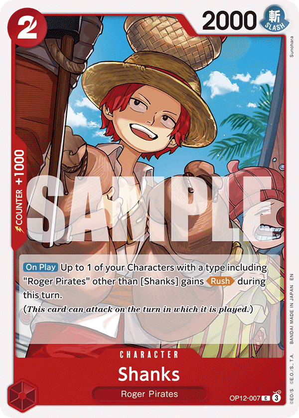 Shanks OP12-007 One Piece Card Game