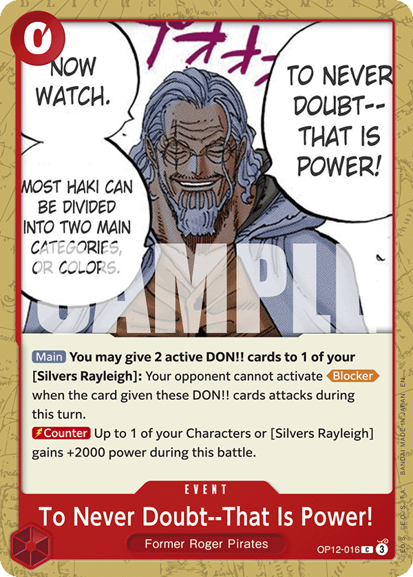 To Never Doubt--That Is Power! OP12-016 One Piece Card Game
