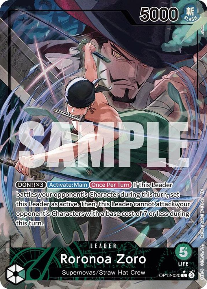 Roronoa Zoro [Alternate Art] OP12-020 One Piece Card Game