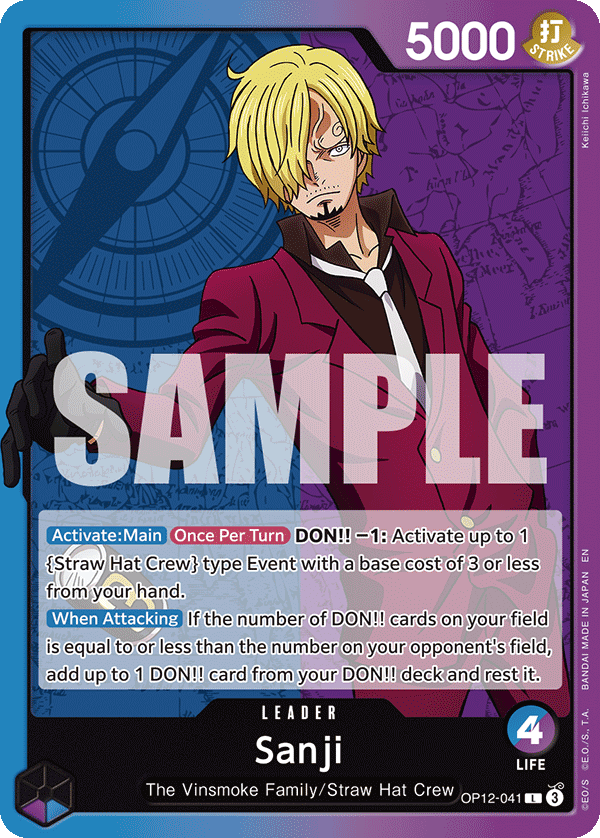 Sanji [Alternate Art] JP OP12-041 One Piece Card Game