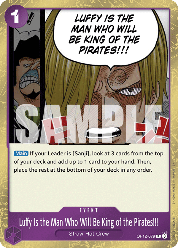 Luffy Is the Man Who Will Be King of the Pirates!!! OP12-079 One Piece Card Game