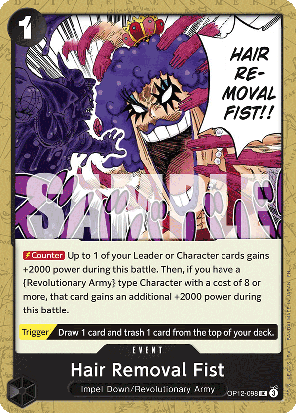 Hair Removal Fist OP12-098 One Piece Card Game