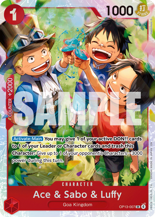Ace &amp; Sabo &amp; Luffy OP13-007 One Piece Card Game