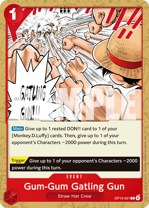 Gum-Gum Gatling Gun OP13-021 One Piece Card Game