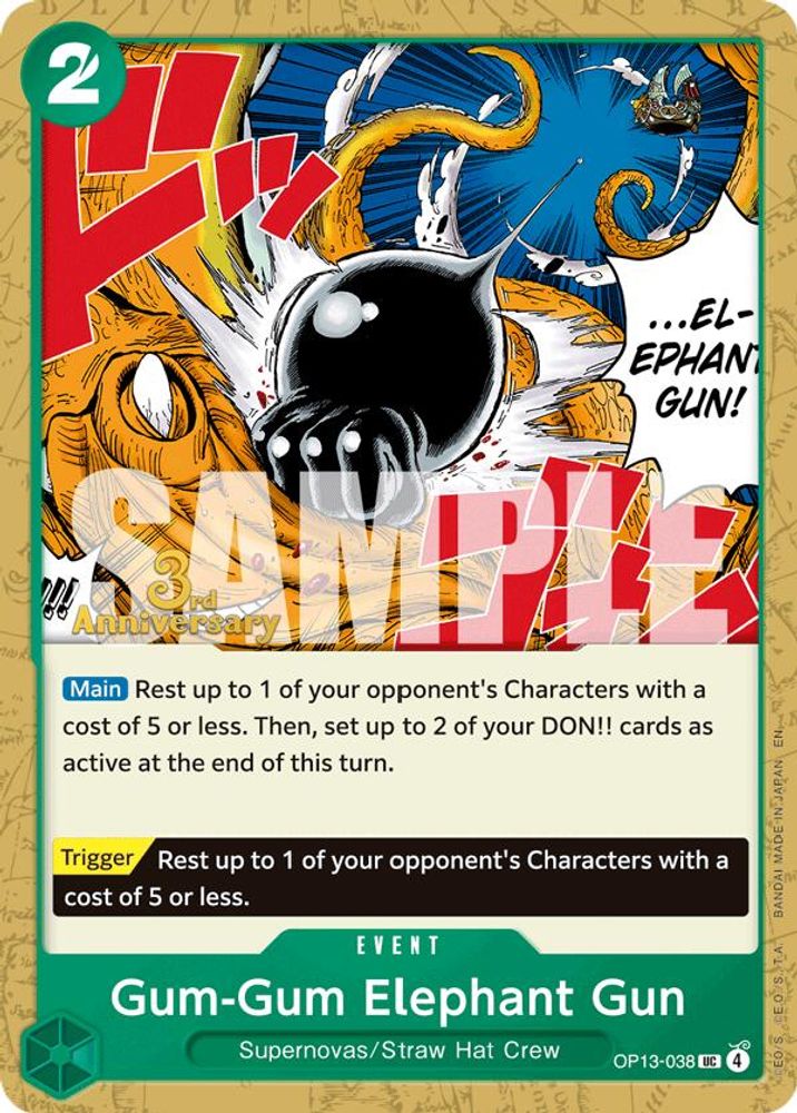Gum-Gum Elephant Gun [3rd Anniversary] OP13-038 One Piece Card Game