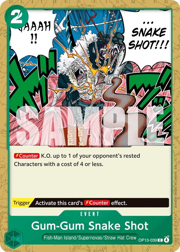 Gum-Gum Snake Shot OP13-039 One Piece Card Game
