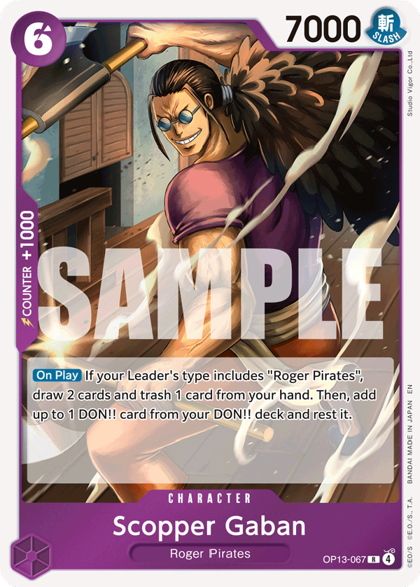 Scopper Gaban [Promotion Pack EX] JP OP13-067 One Piece Card Game