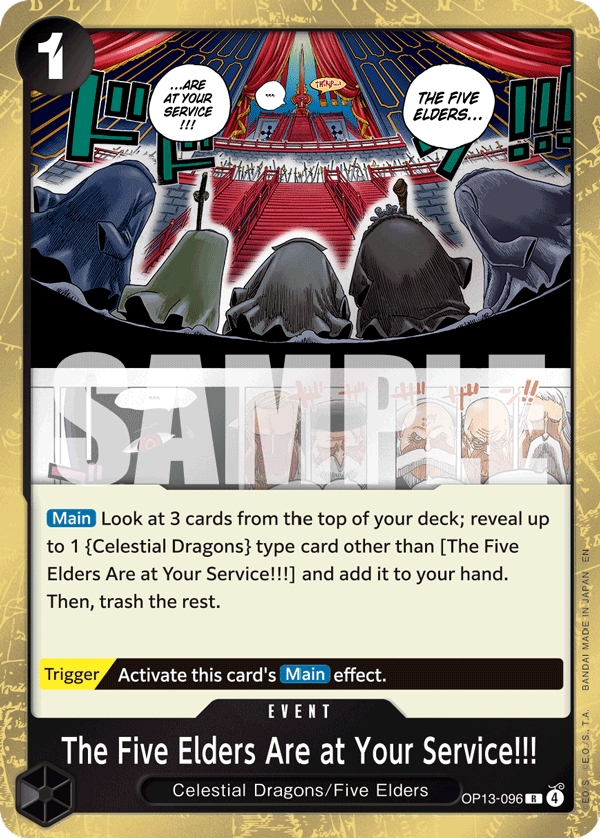 The Five Elders Are at Your Service!!! OP13-096 One Piece Card Game