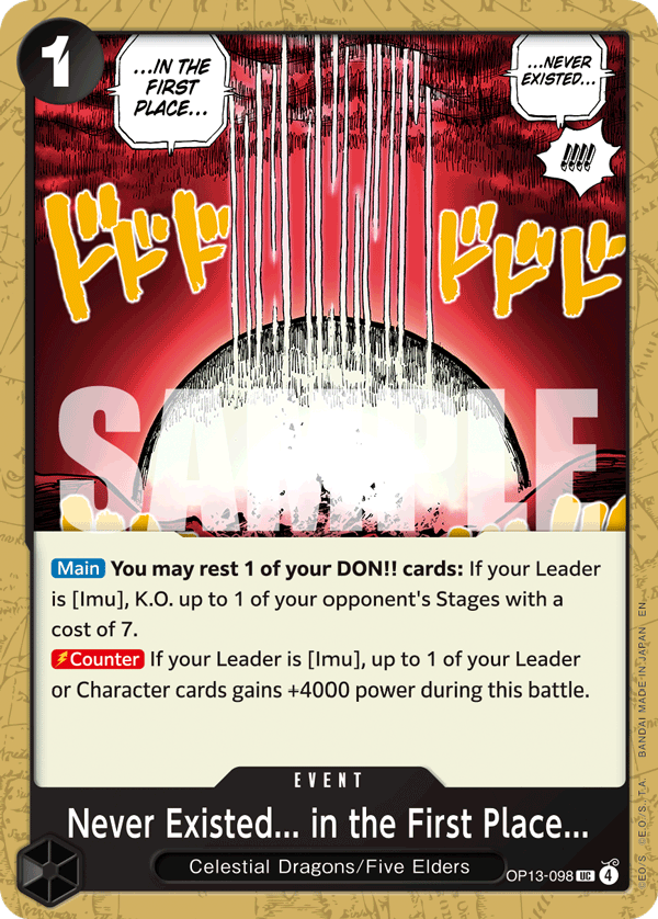 Never Existed... in the First Place... OP13-098 One Piece Card Game