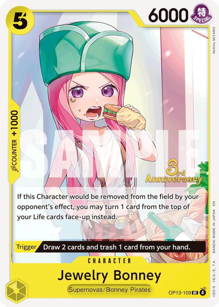 Jewelry Bonney [3rd Anniversary] OP13-109 One Piece Card Game