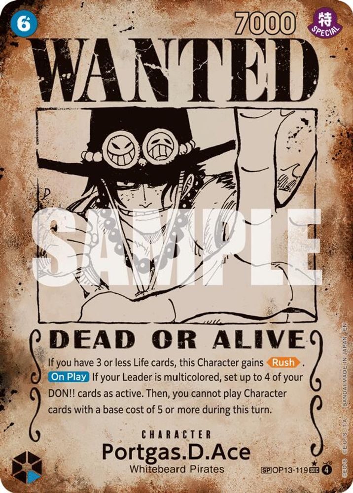 Portgas.D.Ace [Wanted] OP13-119 One Piece Card Game