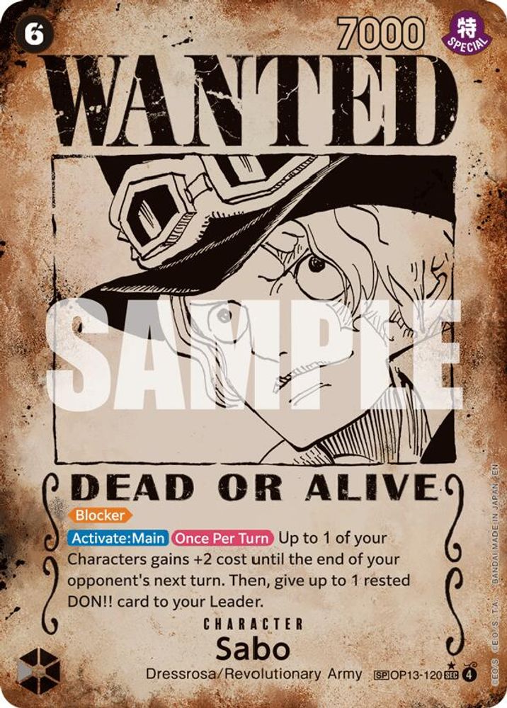 Sabo [Wanted] OP13-120 One Piece Card Game