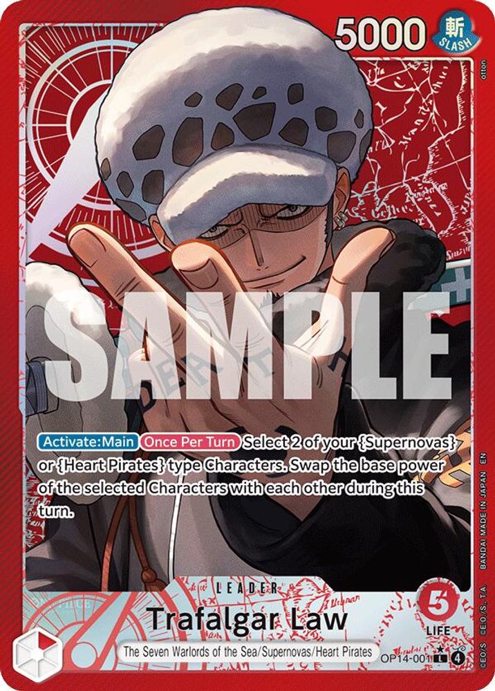 Trafalgar Law [Alternate Art] OP14-001 One Piece Card Game
