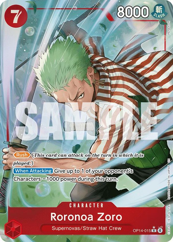 Roronoa Zoro [Alternate Art] OP14-015 One Piece Card Game