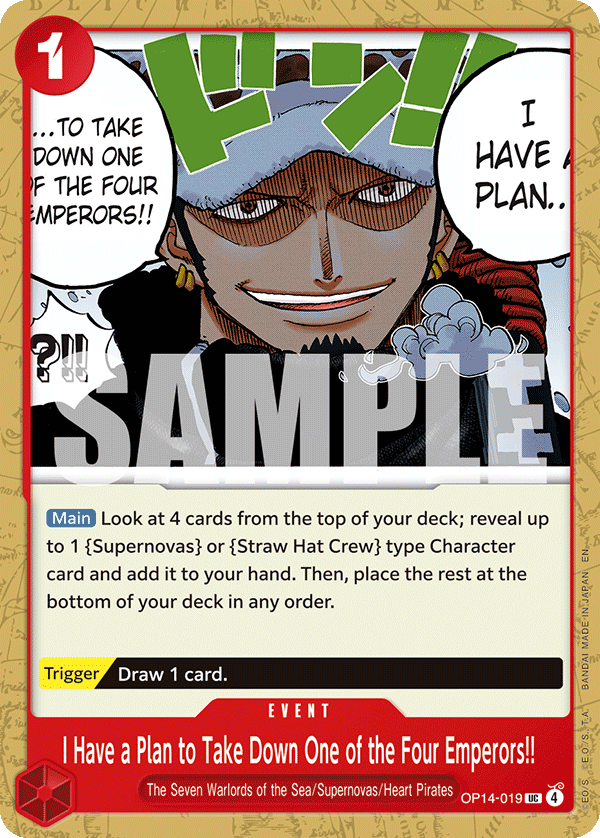 I Have a Plan to Take Down One of the Four Emperors!! OP14-019 One Piece Card Game