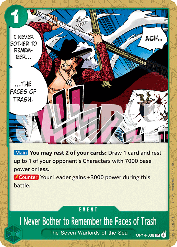 I Never Bother to Remember the Faces of Trash OP14-038 One Piece Card Game