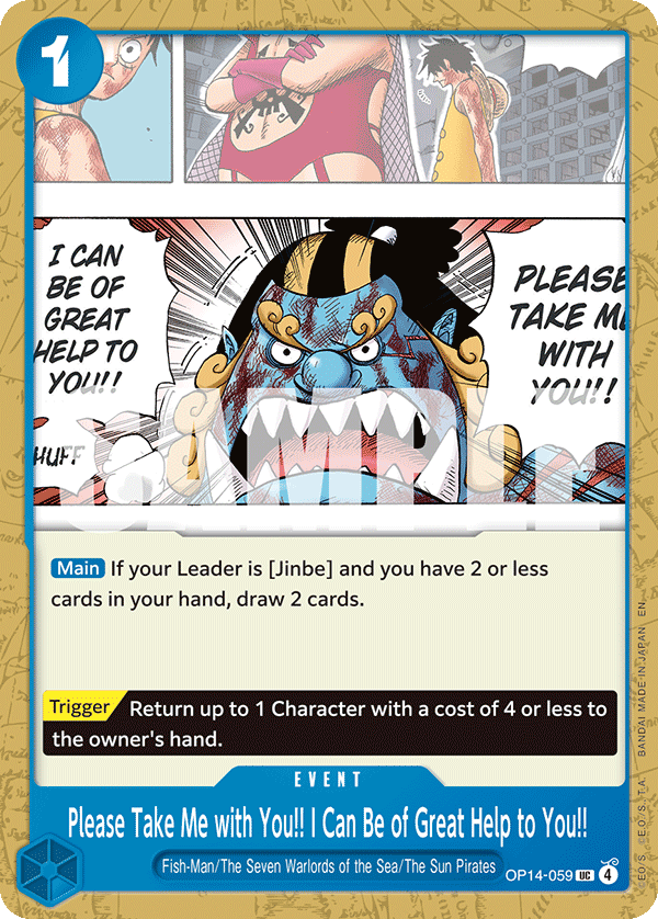 Please Take Me with You!! I Can Be of Great Help to You!! OP14-059 One Piece Card Game