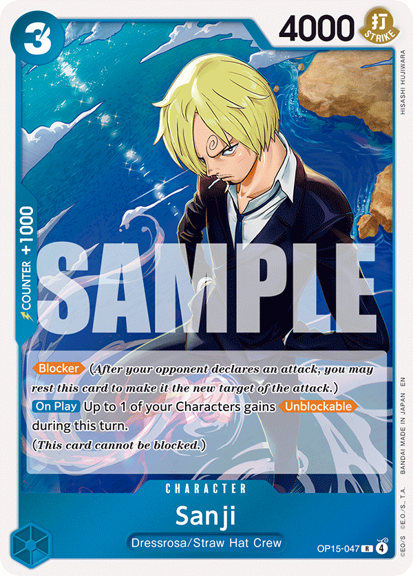 Sanji [Alternate Art] JP OP15-047 One Piece Card Game