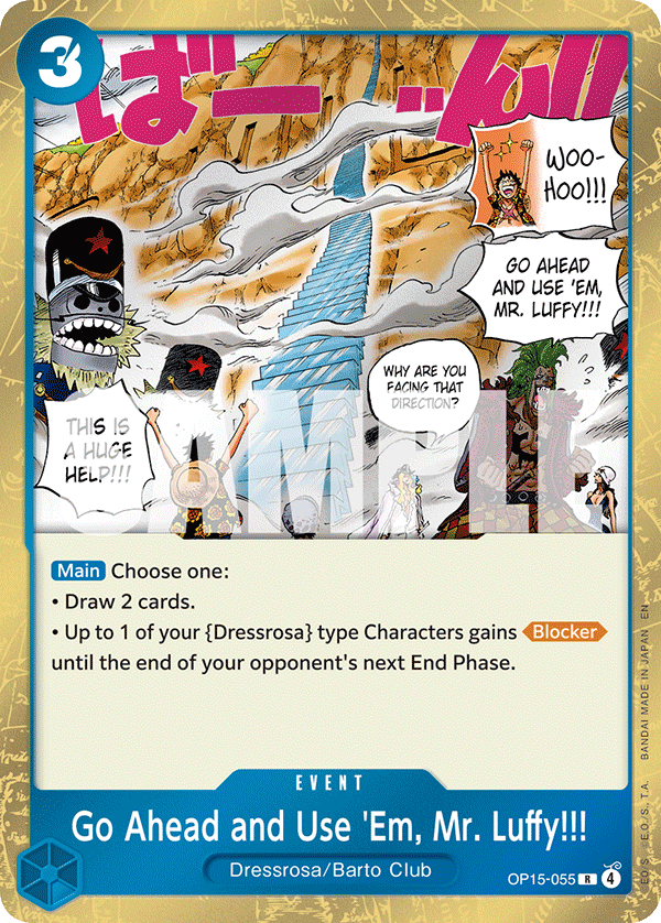 Go Ahead and Use 'Em, Mr. Luffy!!! OP15-055 One Piece Card Game