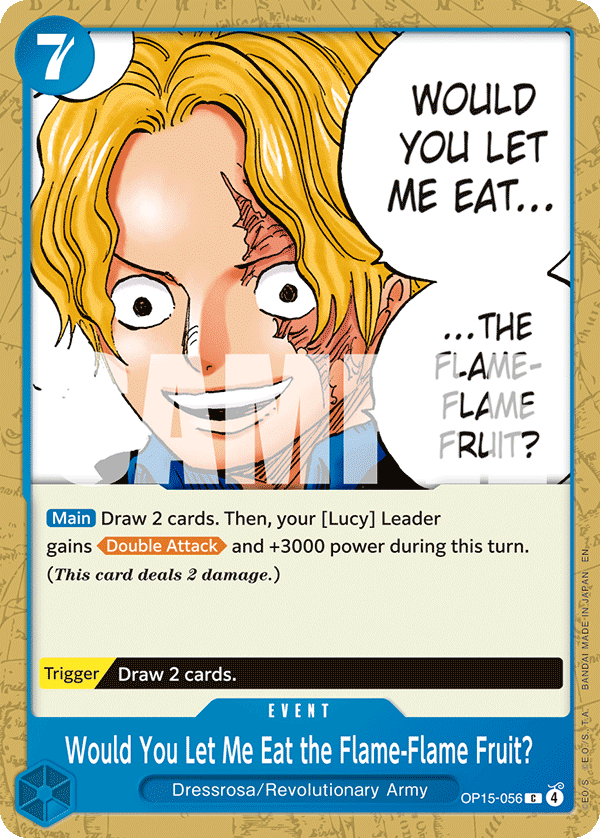 Would You Let Me Eat the Flame-Flame Fruit? OP15-056 One Piece Card Game