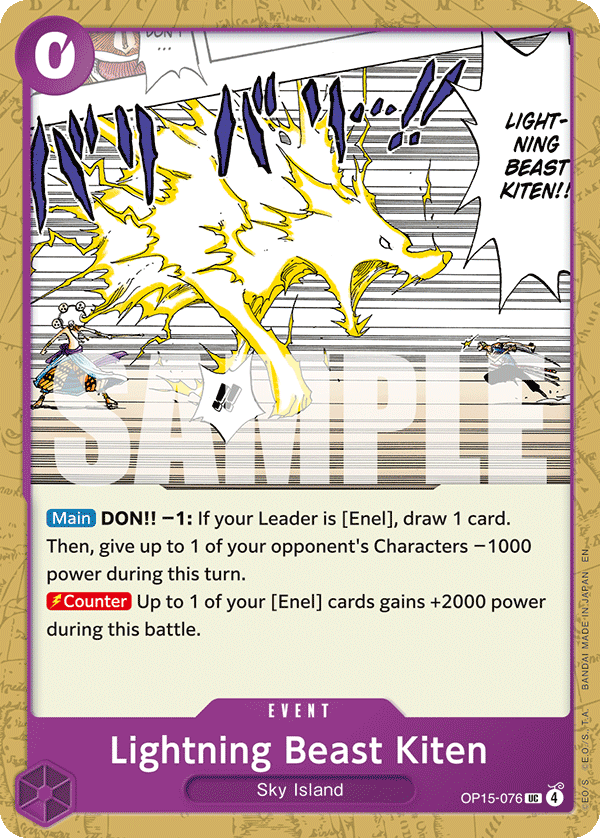 Lightning Beast Kiten OP15-076 One Piece Card Game