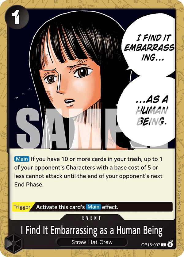 I Find It Embarrassing as a Human Being OP15-097 One Piece Card Game