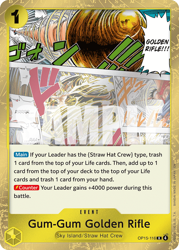 Gum-Gum Golden Rifle OP15-116 One Piece Card Game