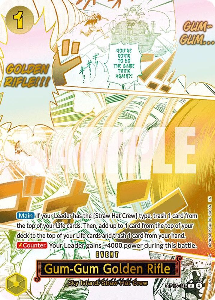 Gum-Gum Golden Rifle [Alternate Art] OP15-116 One Piece Card Game