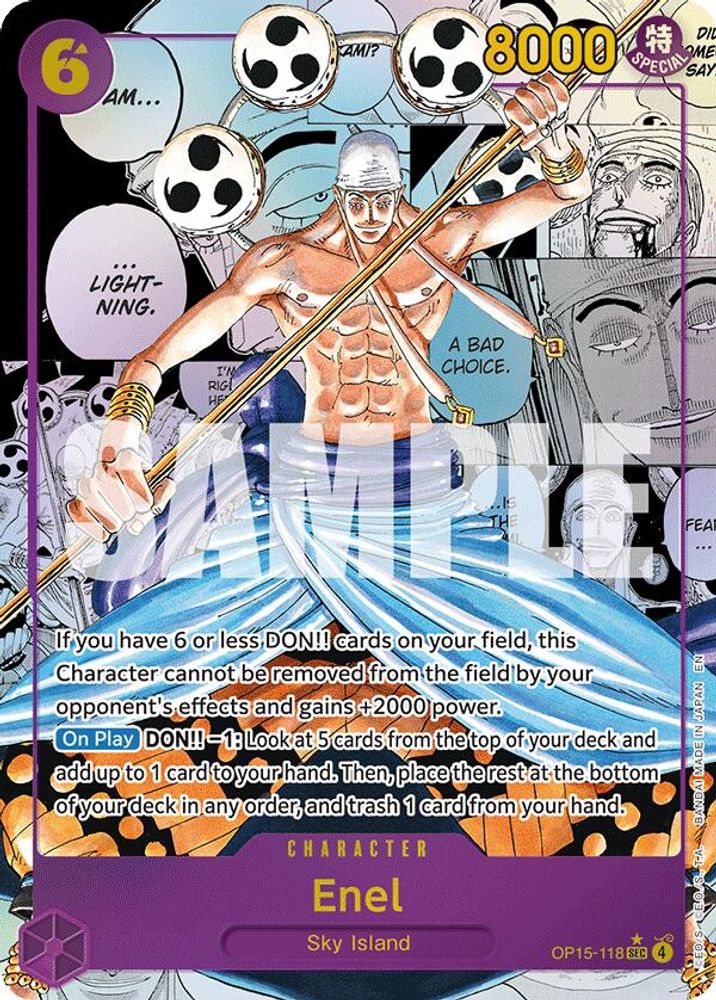 Enel [Alternate Art Manga] OP15-118 One Piece Card Game