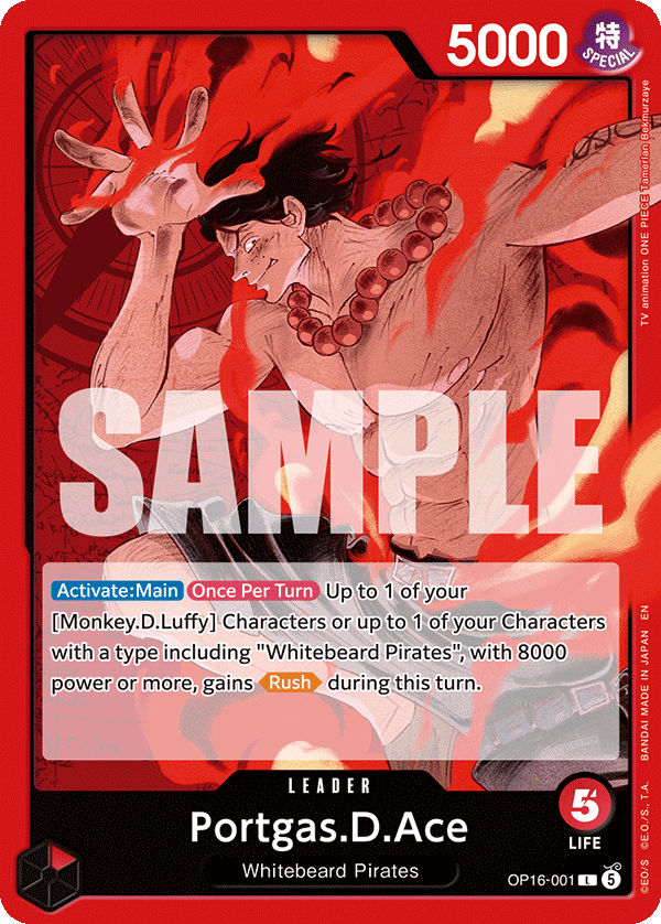 Portgas.D.Ace OP16-001 One Piece Card Game