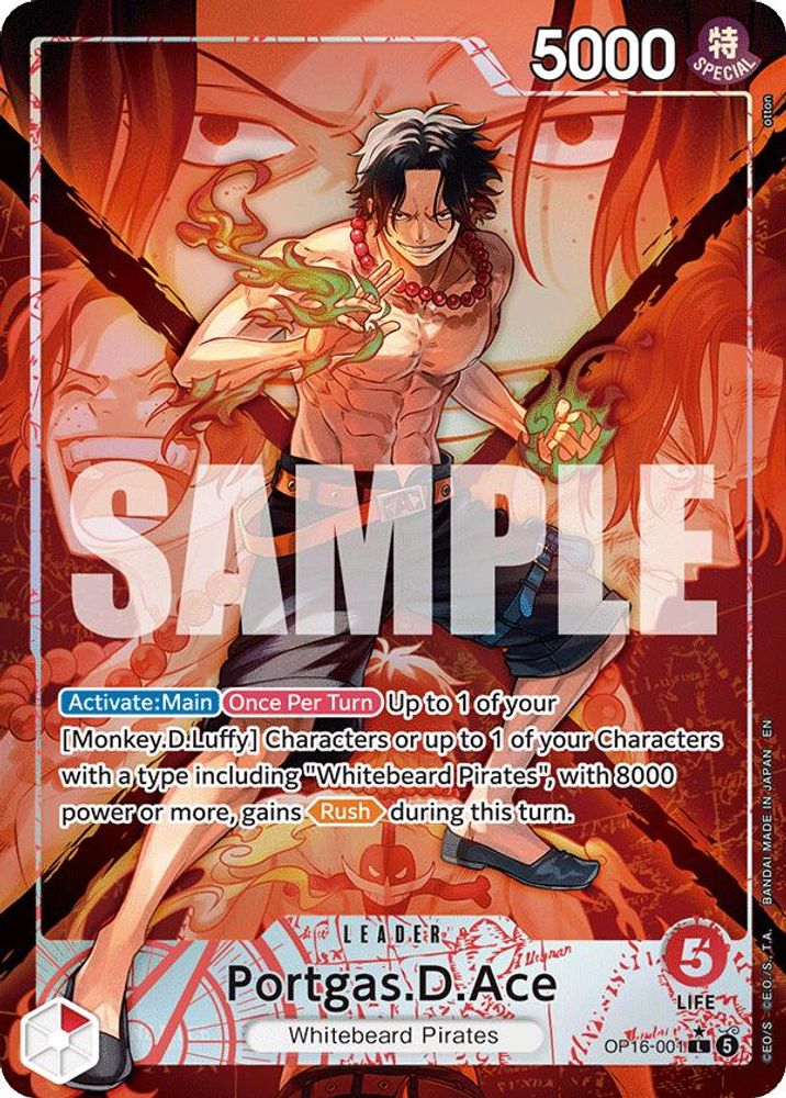 Portgas.D.Ace [Alternate Art] OP16-001 One Piece Card Game
