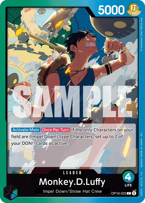 Monkey.D.Luffy [Alternate Art] JP OP16-022 One Piece Card Game