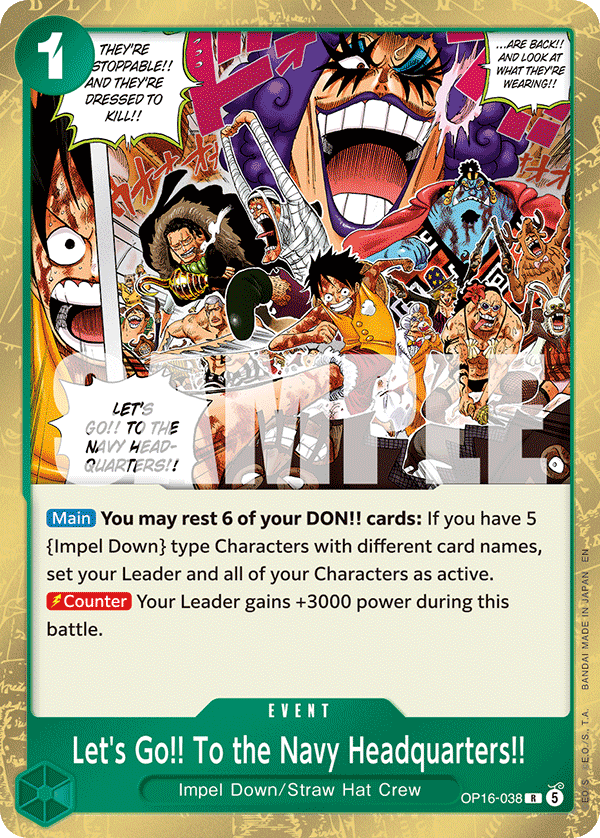 Let's Go!! To the Navy Headquarters!! OP16-038 One Piece Card Game