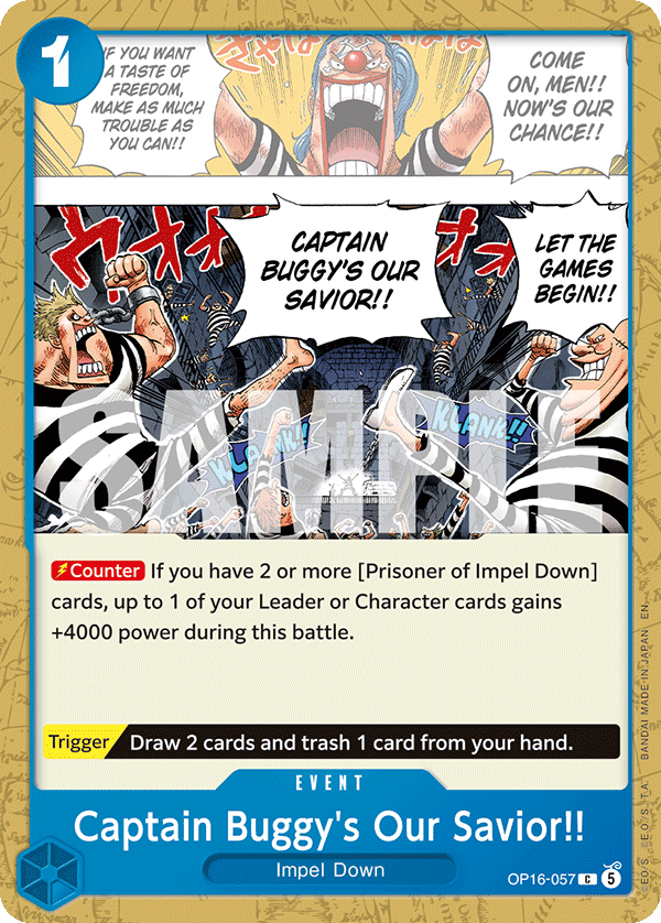Captain Buggy's Our Savior!! OP16-057 One Piece Card Game