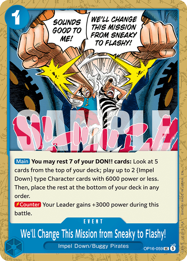 We'll Change This Mission from Sneaky to Flashy! OP16-059 One Piece Card Game