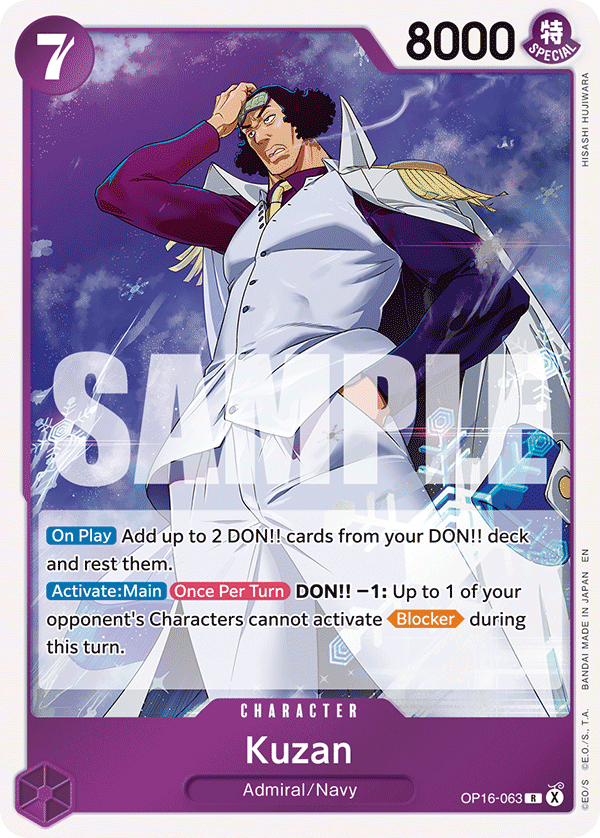 Kuzan [Alternate Art] JP OP16-063 One Piece Card Game