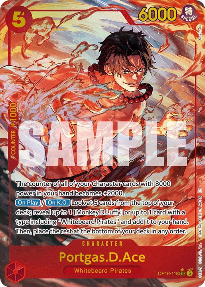 Portgas.D.Ace [Alternate Art] OP16-118 One Piece Card Game