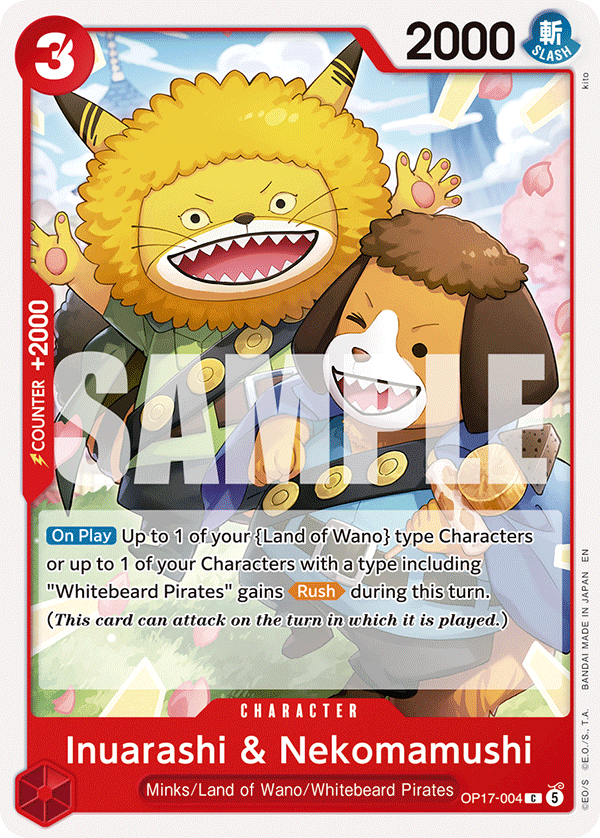 Inuarashi &amp; Nekomamushi OP17-004 One Piece Card Game