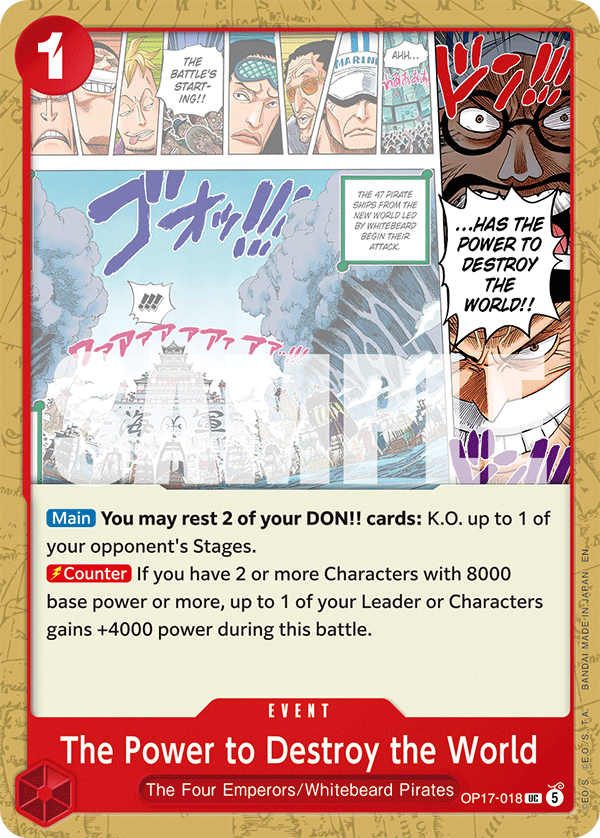 The Power to Destroy the World OP17-018 One Piece Card Game
