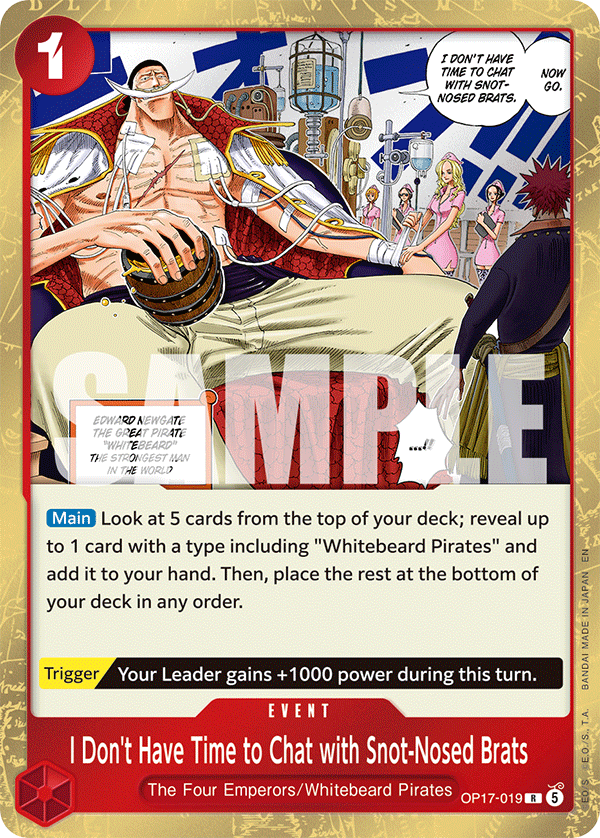 I Don't Have Time to Chat with Snot-Nosed Brats OP17-019 One Piece Card Game