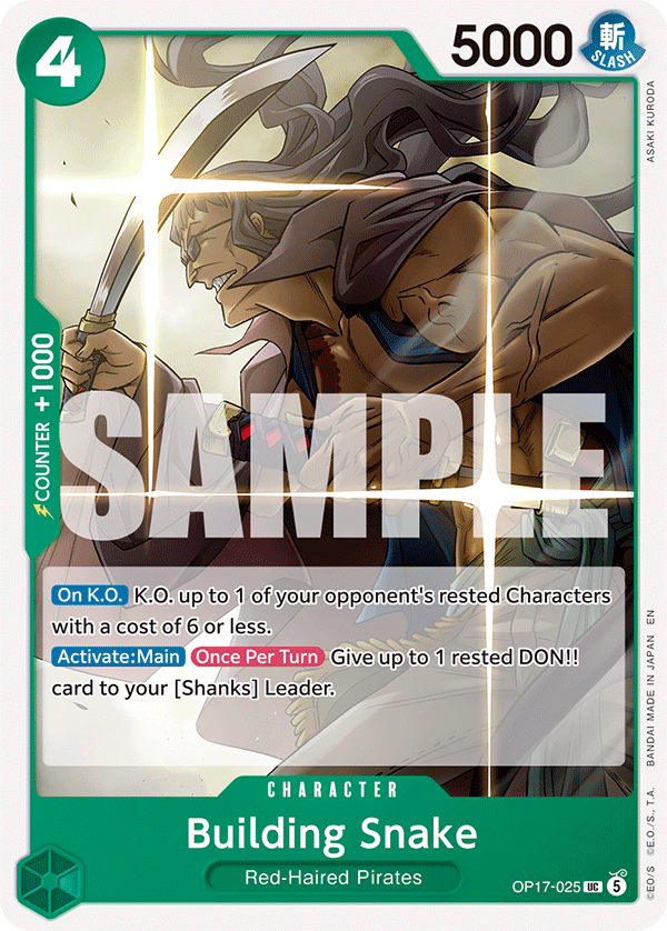 Building Snake [Pandaman Art] JP OP17-025 One Piece Card Game