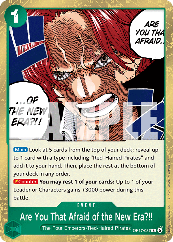 Are You That Afraid of the New Era?!! [Alternate Art] JP OP17-037 One Piece Card Game