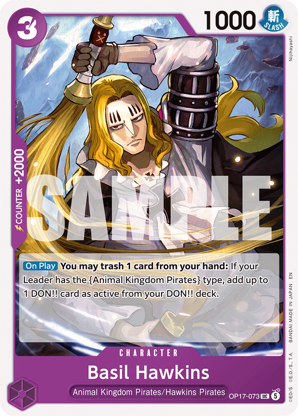 Basil Hawkins OP17-073 One Piece Card Game