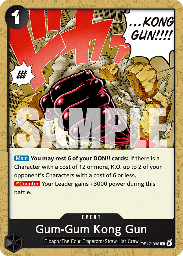 Gum-Gum Kong Gun OP17-098 One Piece Card Game