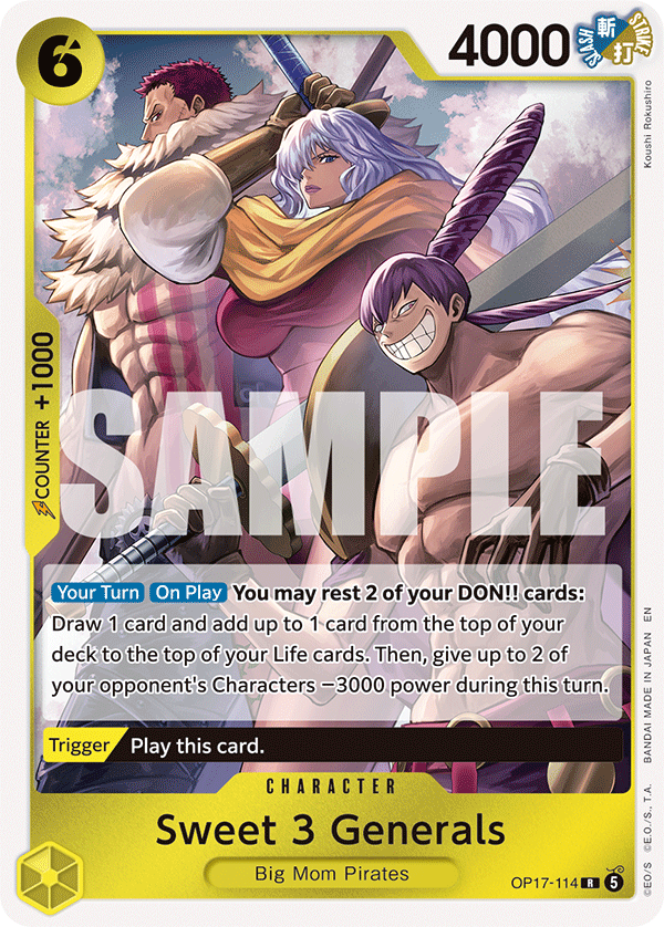 Sweet 3 Generals OP17-114 One Piece Card Game