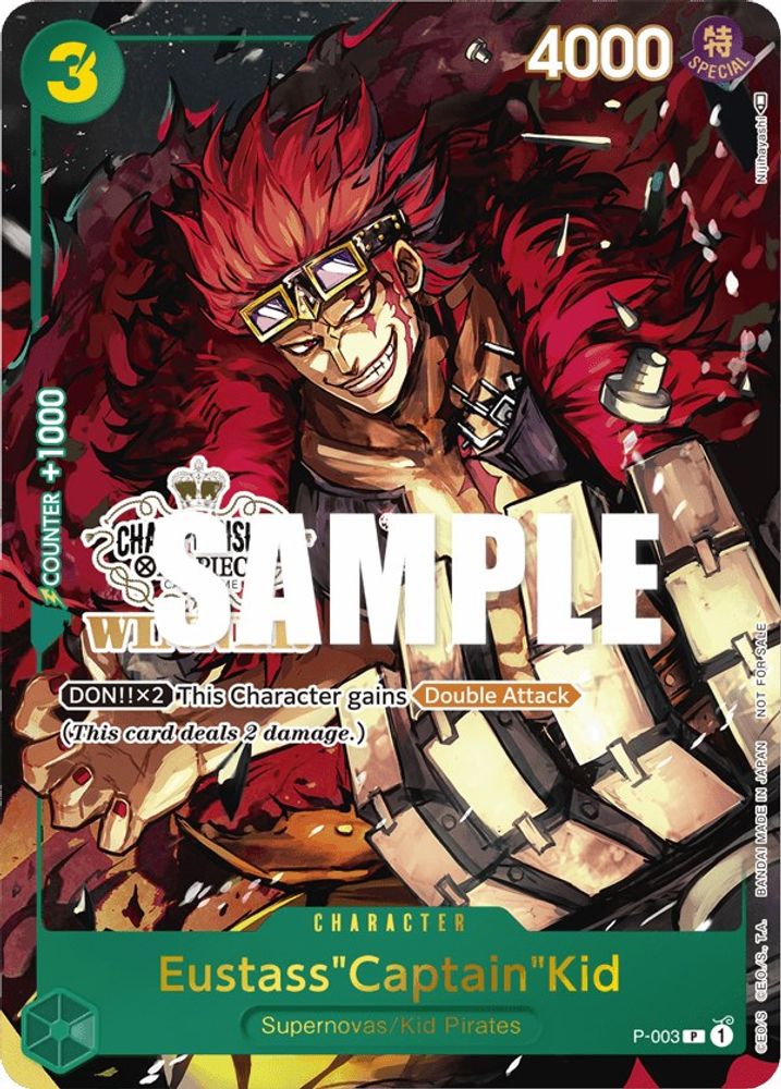 Eustass"Captain"Kid [Store Championship Winner] P-003 One Piece Card Game