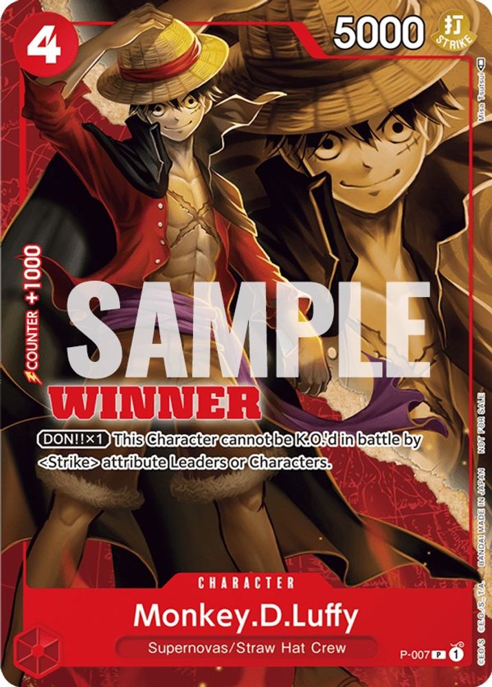 Monkey.D.Luffy [Winner] P-007 One Piece Card Game