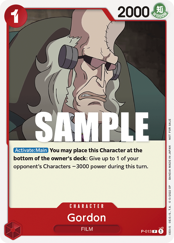 Gordon [Red] JP P-013 One Piece Card Game