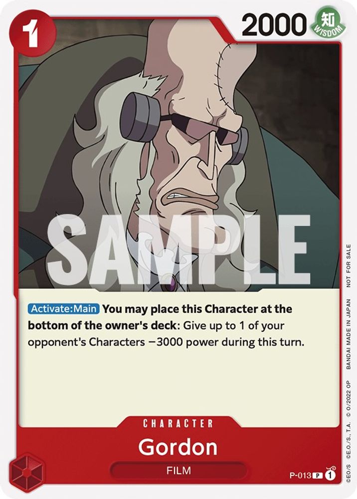 Gordon [Red] P-013 One Piece Card Game