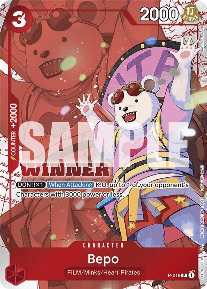 Bepo [Winner] P-019 One Piece Card Game